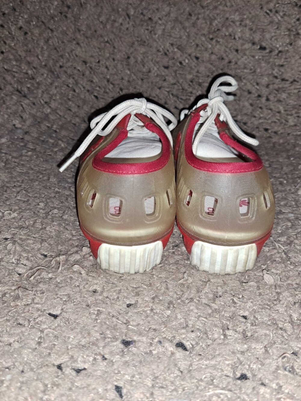 Vintage Y2K NO BOUNDARIES-Tynan Jelly Sneakers-Clear & Red-SZ 7-Excellent - Picture 6 of 8